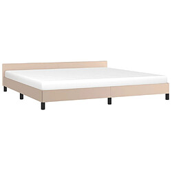 Avis Maison Chic Lit adulte - Cadre Structure de lit avec tête de lit Contemporain Cappuccino 200x200 cm Similicuir -MN56867