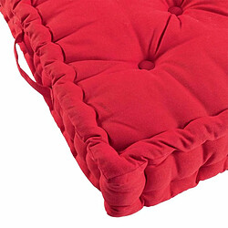 Paris Prix Coussin de Sol Déco Panama 60x60cm Rouge