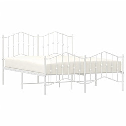 Avis Maison Chic Lit adulte - Lit simple Cadre de lit métal avec tête de lit/pied de lit,Structure du lit Contemporain pour chambre blanc 140x200cm -MN57444