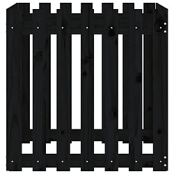 Acheter vidaXL Jardinière avec design de clôture noir 70x70x70 cm pin massif