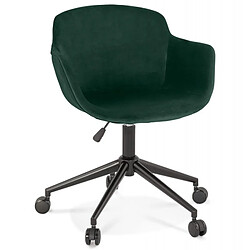 Mes Chaise de bureau 54x59x80 cm en velours vert foncé - GUIDO