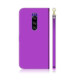 Avis Wewoo Housse Coque Etui à rabat horizontal en surface miroir avec pour Sony Xperia 1 et logements cartesporte-monnaie et lanière Violet