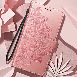 Acheter Avizar Étui Fleurs Mandala pour Samsung Galaxy A25 5G Portefeuille Dragonne Rose