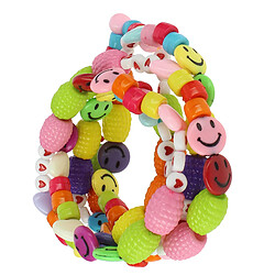 Avizar Bijou de Téléphone Collier Smiley et Cœurs 110cm Collection Smile Multicolore