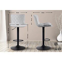 Decoshop26 Lot de 2 tabourets de bar en synthétique blanc pieds en métal noir hauteur réglable pivotant TDB10730