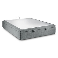 Sommeil de plomb Sommier Coffre Tissu Gris anthracite 140x200 H39cm