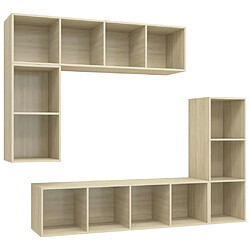 vidaXL Ensemble de meubles TV 4 pcs Chêne sonoma Bois d'ingénierie