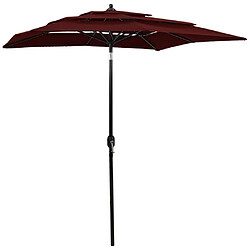 Maison Chic Parasol Jardin | Parasol à 3 niveaux avec mat en aluminium Bordeaux 2x2 m - GKD74277