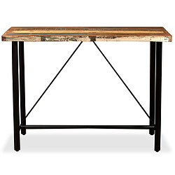 vidaXL Table de bar Bois massif de récupération 120x60x107 cm