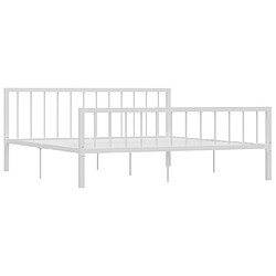 vidaXL Cadre de lit sans matelas blanc métal 180x200 cm