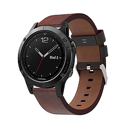 Bracelet en PU sangle pointue 210mm marron pour votre Garmin Fenix 5