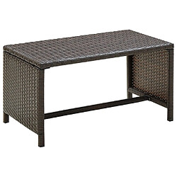 vidaXL Table basse Marron 70x40x38 cm Résine tressée 