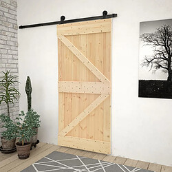 vidaXL Porte coulissante avec kit de quincaillerie 90x210cm Pin massif