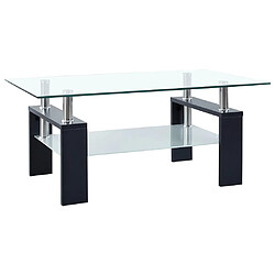 vidaXL Table basse Noir 95x55x40 cm Verre trempé