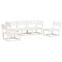 Maison Chic Salon de jardin 5 pcs | Ensemble de Table et chaises | Mobilier d'Extérieur blanc bois massif de pin -GKD85423