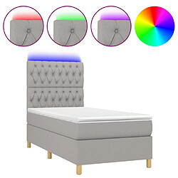 vidaXL Sommier à lattes de lit et matelas et LED Gris clair 80x200cm