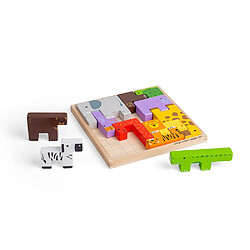 Bigjigs Toys Puzzle de blocs d'animaux en bois