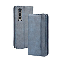 Etui en PU style vintage bleu pour votre Oppo Find X2 Pro