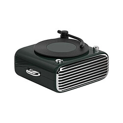 Yonis Enceinte Bluetooth Rétro Vinyle Haute Fidélité Enceinte Bluetooth Rétro Vinyle Portable Son Stéréo Autonomie Longue Vert YONIS