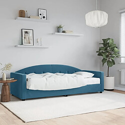 Maison Chic Lit de jour avec matelas, Lit de repos Lit d'invité pour Salon Chambre,Canapé-lit bleu 80x200 cm velours -MN28186