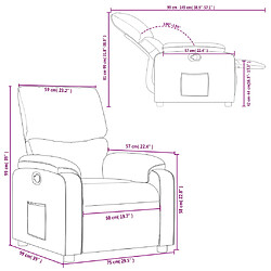 vidaXL Fauteuil inclinable Taupe Tissu pas cher