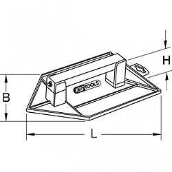 KS TOOLS 144.0532 Taloche plastique noire pointue - Poignée bois - Plateau alvéolé - 200x130 mm