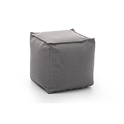 Avis Autrement Talamo Italia Pouf Perla, 100% Made in Italy, Pouf carré en tissu doux, cm 45x45h45, couleur Gris