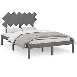 Maison Chic Lit adulte - Lit simple Cadre de lit,Structure du lit Contemporain Gris 120x200 cm Bois massif -MN13731