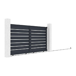 Acheter Vente-Unique Portail coulissant aluminium ajouré L324x H165 cm anthracite - PRIMO