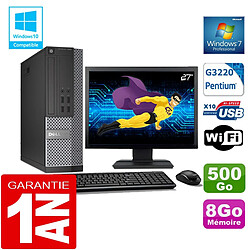 PC DELL 7020 SFF Intel G3220 Ram 8Go Disque 500 Go Wifi W7 Ecran 27" - Occasion