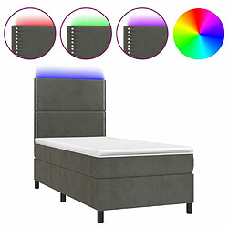 Sommier à lattes et LED,Cadre à lattes de lit avec matelas pour Adulte Gris foncé 80x200cm -MN59238