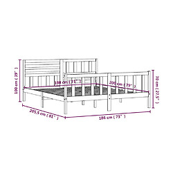 vidaXL Cadre de lit sans matelas bois massif pas cher