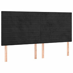 Maison Chic Lot de 4 Têtes de lit design pour chambre - Décoration de lit Noir 100x5x78/88 cm Velours -MN45282