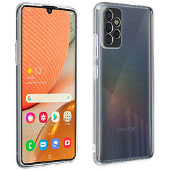 Avizar Coque Samsung Galaxy A72 Souple et Film Verre Trempé Dureté 9H noir