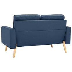 Maison Chic Canapé à 2 places,Sofa de Salon,Canapé droit Bleu Tissu -GKD774952 pas cher