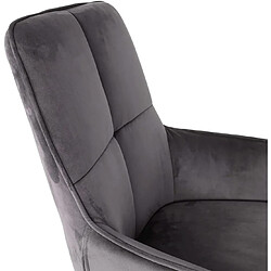 Decoshop26 Chaise de bureau pivotante fauteuil avec accoudoirs réglable en hauteur velours gris foncé BUR04101