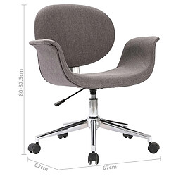 vidaXL Chaise pivotante à manger Gris Tissu pas cher