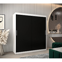 Abiks Meble Armoire Tokyo à portes coulissantes 200/180/62 2 portes (blanc/noir)