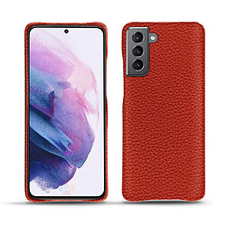 Coque cuir Samsung Galaxy S21 - Coque arrière - Papaye ( Pantone #b54317 ) - NOREVE