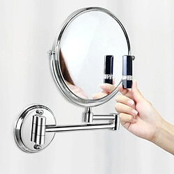 Universal Miroir de maquillage de salle de bains 8 pouces maquillage pliant 3x loupe mural double face chambre ronde chambre à coucher cadre pivotant miroir