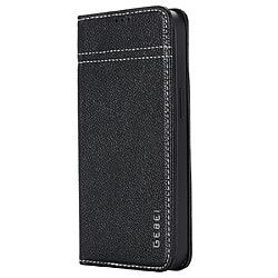 Etui en cuir véritable avec 2 porte-cartes noir pour votre Apple iPhone 13 Pro 6.1 pouces