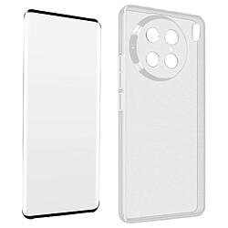 Avizar Coque pour Vivo X90 Pro Silicone Gel et Verre Trempé 9H contour noir