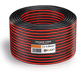 Avis MANAX® CCA Câble d'enceintes Rouge/Noir 10 m 2 x 1,5 mm 2 x 1,5 mm 2 Rouges/Noir