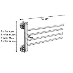 Acheter Wewoo Porte-serviettes en acier inoxydable rotatif de cuisine poliModèle Noir brossé cinq pôles