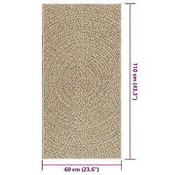 vidaXL Tapis ZIZUR beige 60x110 cm aspect de jute intérieur extérieur pas cher