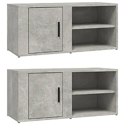 Maison Chic Meubles TV 2 pcs pour salon Gris béton 80x31,5x36 cm Bois d'ingénierie -MN94283