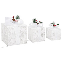 Acheter vidaXL Boîtes-cadeaux de Noël décoratives 3 pcs Extérieur Intérieur