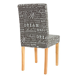 Avis Mendler Lot de 2 chaises de séjour Littau ~ tissu gris words fabric, pieds clairs