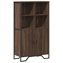 vidaXL Buffet haut chêne marron 79,5x35,5x137,5 cm bois d'ingénierie