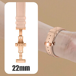 Avizar Bracelet pour Galaxy Watch 5 / 5 Pro / 4 Cuir véritable Boucle Papillon rose pas cher